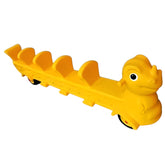 Huitich yellow plastic train toy for kids with multiple seats and animal design for playground use